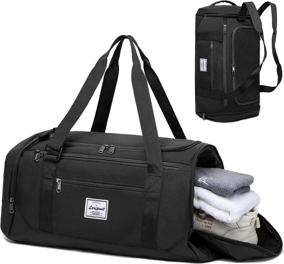 SnelShoppen - Sporttas voor Mannen en Vrouwen, 40L Gymtas met Schoencompartiment en Waterdichte Zak, Lichtgewicht Weekendtas, Reisbag voor Sport, Yoga