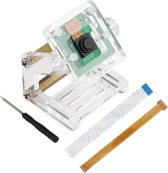 SnelShoppen - 5MP Camera voor Raspberry Pi 5 4 B 3 B+ A+ Zero 2W - 1080P 720P Output met Verstelbare Houder en Ribbon Kabel, 62° Kijkhoek