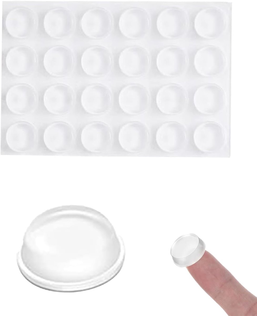 SnelShoppen - Zelfklevende Deurstopper 25 x 13 mm Transparant Siliconen Schokbestendig - Bescherming voor Muren en Meubels, Geluidsreductie bij Knoppe