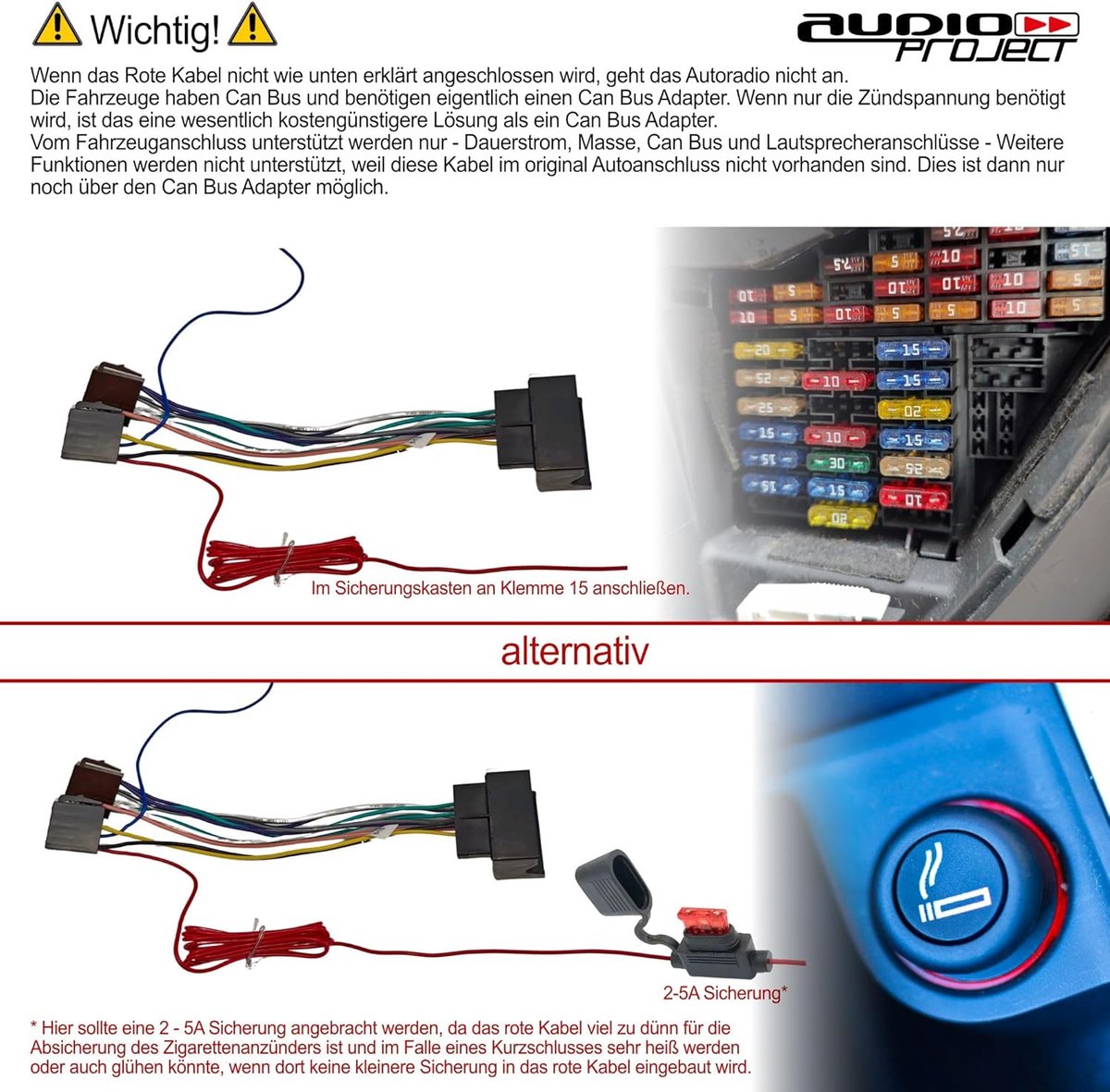 SnelShoppen - Audioproject A175 Radio Adapter Quadlock ISO voor Ford Fiesta Focus C-Max S-Max Mondeo Galaxy Kuga BMW 1 3 5 X1 X3 X5 Mini - 16-pin Car