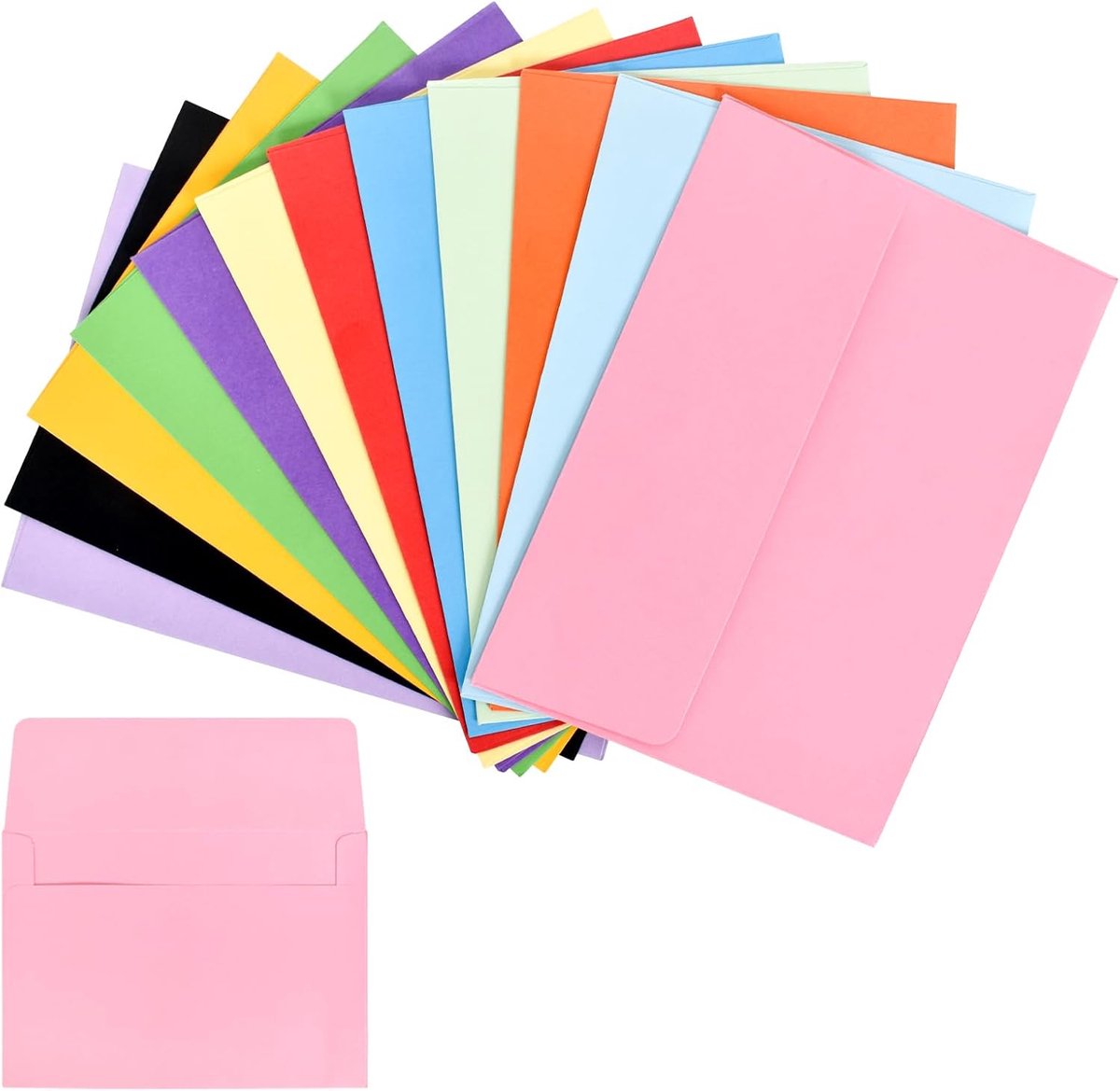 SnelShoppen - 12 Kleurrijke Enveloppen 12.5 x 17.5 cm voor Trouwen, Verjaardagen, Feesten, Geschenken en Wenskaarten