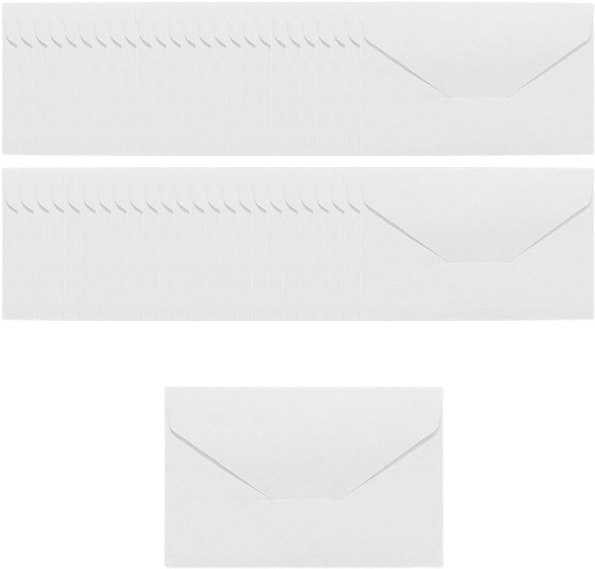 SnelShoppen - Mini Envelopes 50 Stuks, Beige-Wit, 10.5 x 6.8 cm, Compact voor Visitekaartjes, Cadeaus, Uitnodigingen en Bruiloften