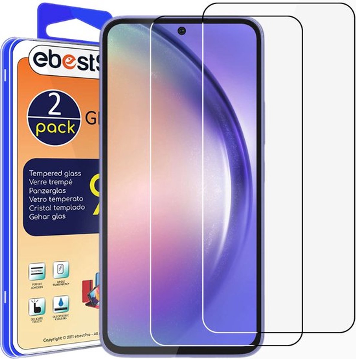 ebestStar - {2 Stuks} Gehard glas geschikt voor Samsung Galaxy A54 5G, Screen Protector Cover, Schermbeschermer Tempered Glass