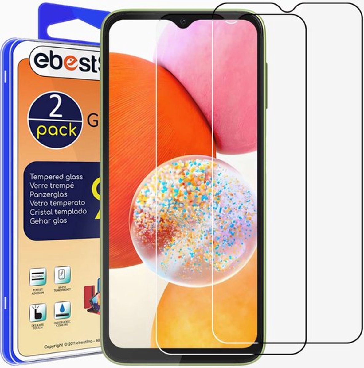 ebestStar - {2 Stuks} Gehard glas geschikt voor Samsung Galaxy A14, A14 5G, Screen Protector Cover, Schermbeschermer Tempered Glass