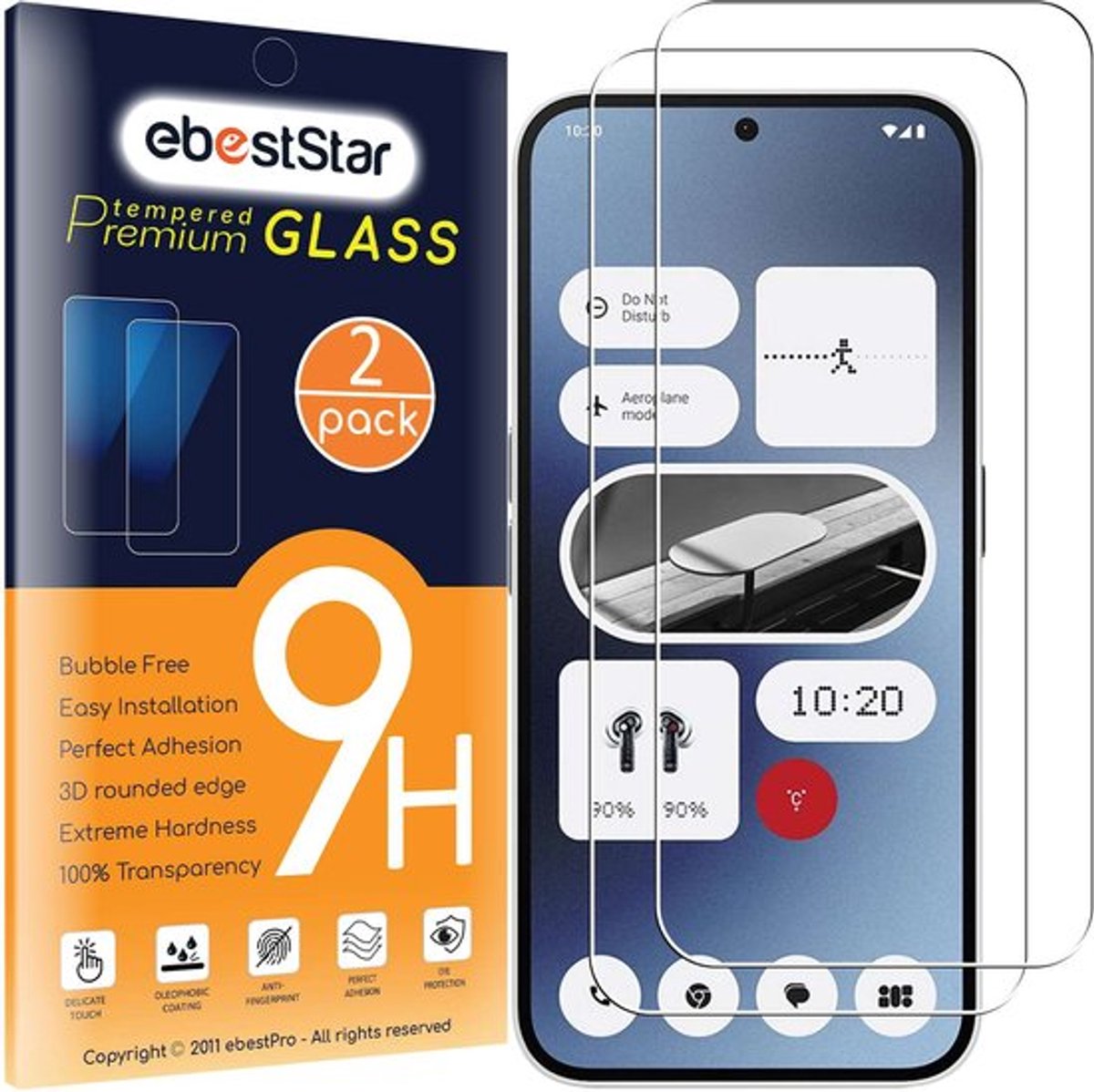 ebestStar - {2 Stuks} Gehard glas geschikt voor Nothing Phone (2a), Screen Protector Cover, Schermbeschermer Tempered Glass