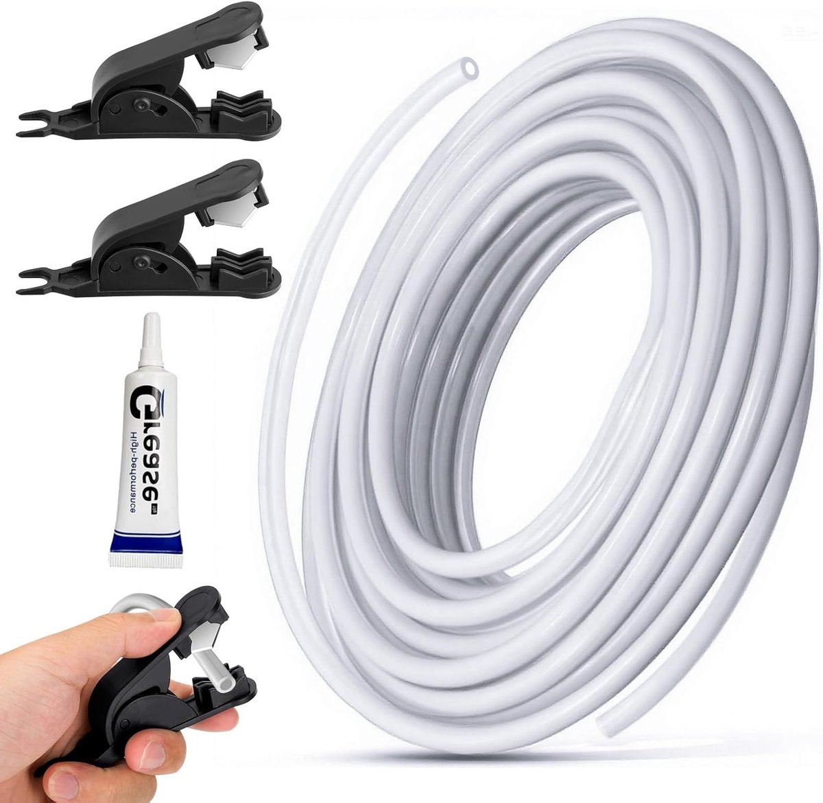 12 meter PTFE slang met snijder, 2.5mm ID × 4mm OD, Teflon buis voor 3D printers, slangenaccessoires voor 1.75mm filament, transparante 3D printer onderdelen