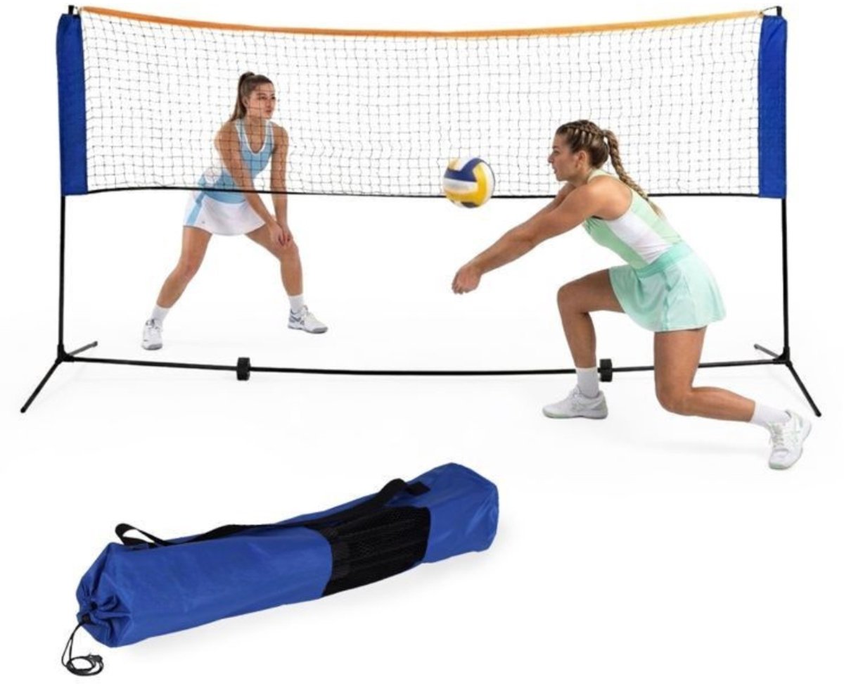MOZY® - 3 in 1 Sportnet - 305x140 cm - met Draagtas - Verstelbare hoogte - Draagbaar net voor Volleybal, Tennis of Badminton - Mobiel Sportnet - Volleybalnet - Tennisnet - Badmintonnet - Camping - Kamperen - Strandspeelgoed