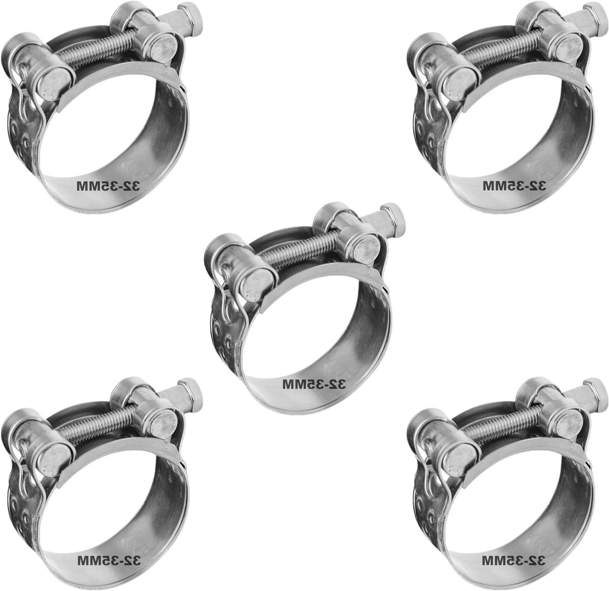 Duurzame Slangklemmen Set van 5 Stuks, 32-35mm, Vooruitstrevende Bevestiging voor Diverse Toepassingen en Uitlaatverbindingen