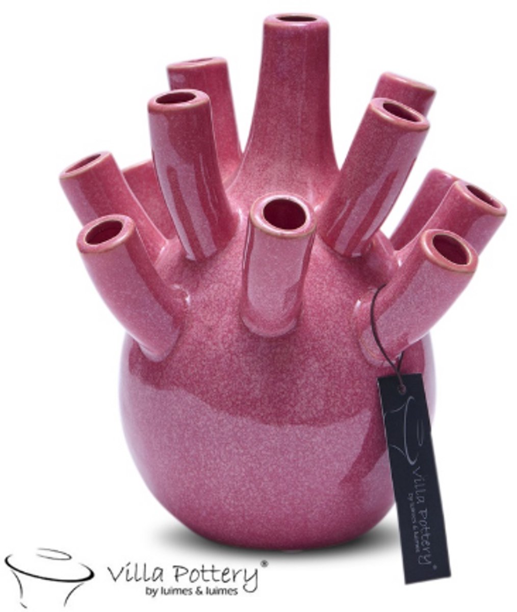 Vaas - Villa Pottery - Woondecoratie - Keramiek - Decoratie - Voorjaarscollectie - Waterdicht - Pinokkio 1_2 Framboise