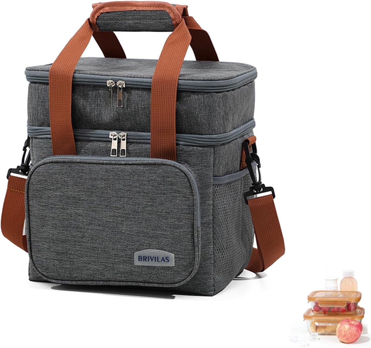 SnelShoppen - Grote Inhoud Geïsoleerde Lunchtas, Waterdichte Koeltas, Herbruikbare Vers Tote Bag, Opvouwbare Schoudertas voor Volwassenen, Kinderen en