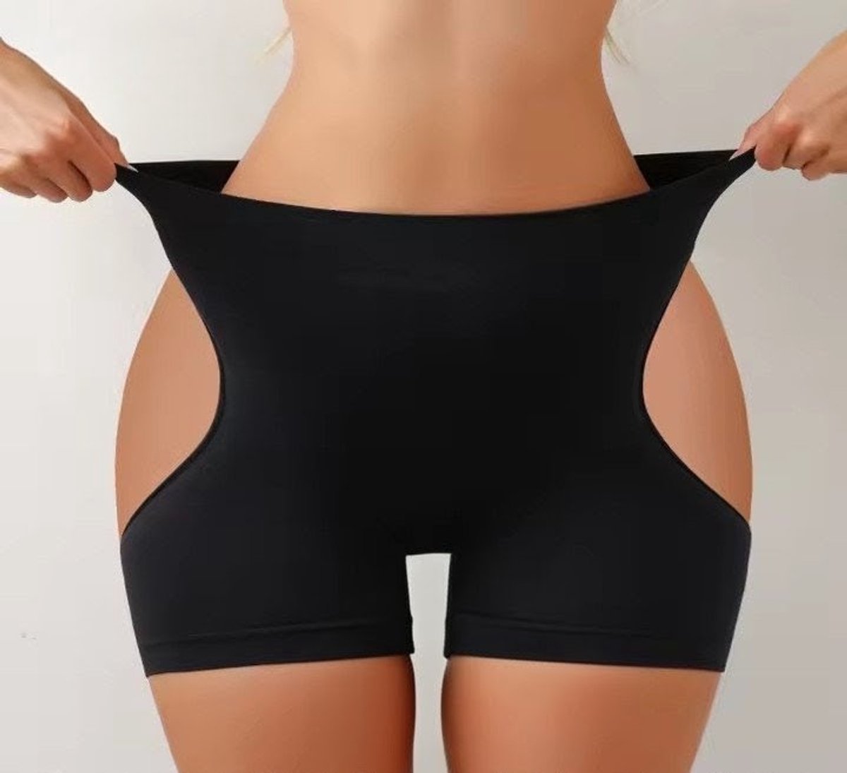Butt Lifter Shapewear Short Dames Maat L Zwart – High Waist Corrigerend Ondergoed – Buikcorrectie Slip – Naadloze Shapewear met Open Billen – Tummy Control
