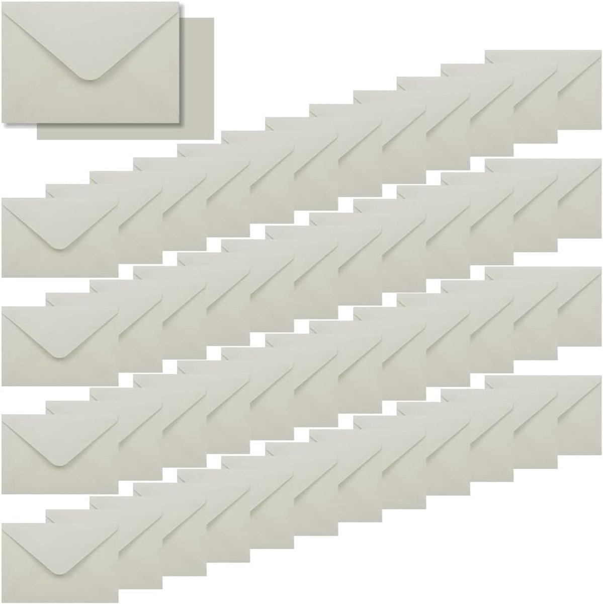 SnelShoppen - 50 Stuks Grijze Enveloppen, Premium Zakelijke Enveloppen voor Cadeaus, Wenskaarten, Bruiloften, Uitnodigingen, 15.5x10.5cm, Herbruikbaar