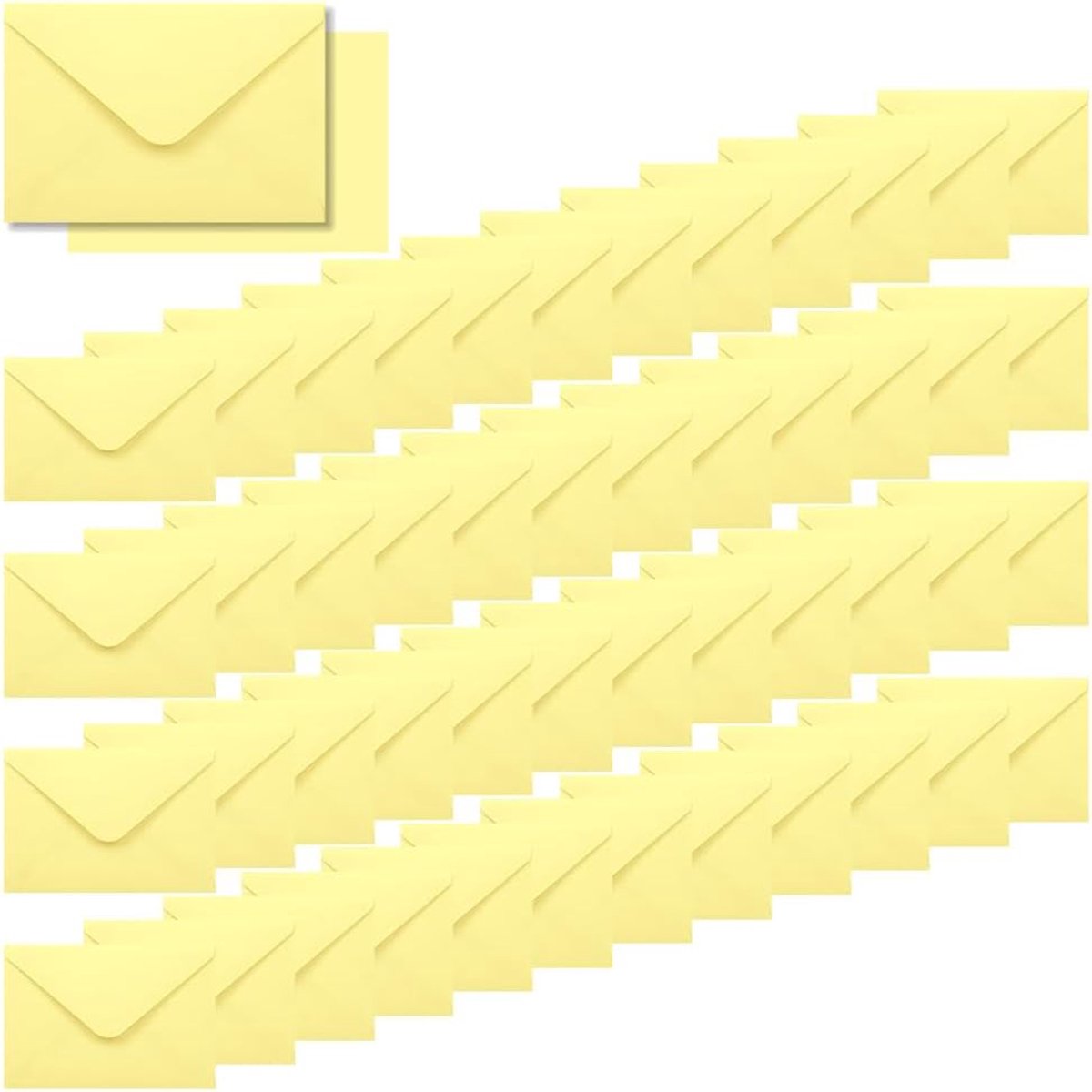 SnelShoppen - 50 Stuks Lichtgele Enveloppen, Premium Bedrijfseveloppen, Mini Enveloppen voor Cadeaus, Wenskaarten, Bruiloften, Uitnodigingen, 15.5x10.
