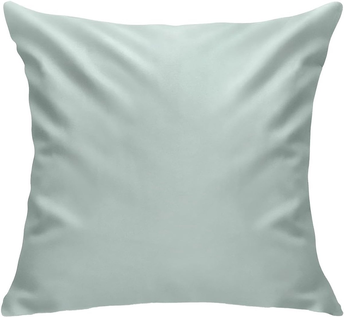 SnelShoppen - Set van 2 Kussenhoezen 60x60 cm, 300 Draad 100% Katoen, Aqua Groen, Ademend en Zacht, Ideaal voor Woonkamer, Slaapkamer, Tuin en Feestje