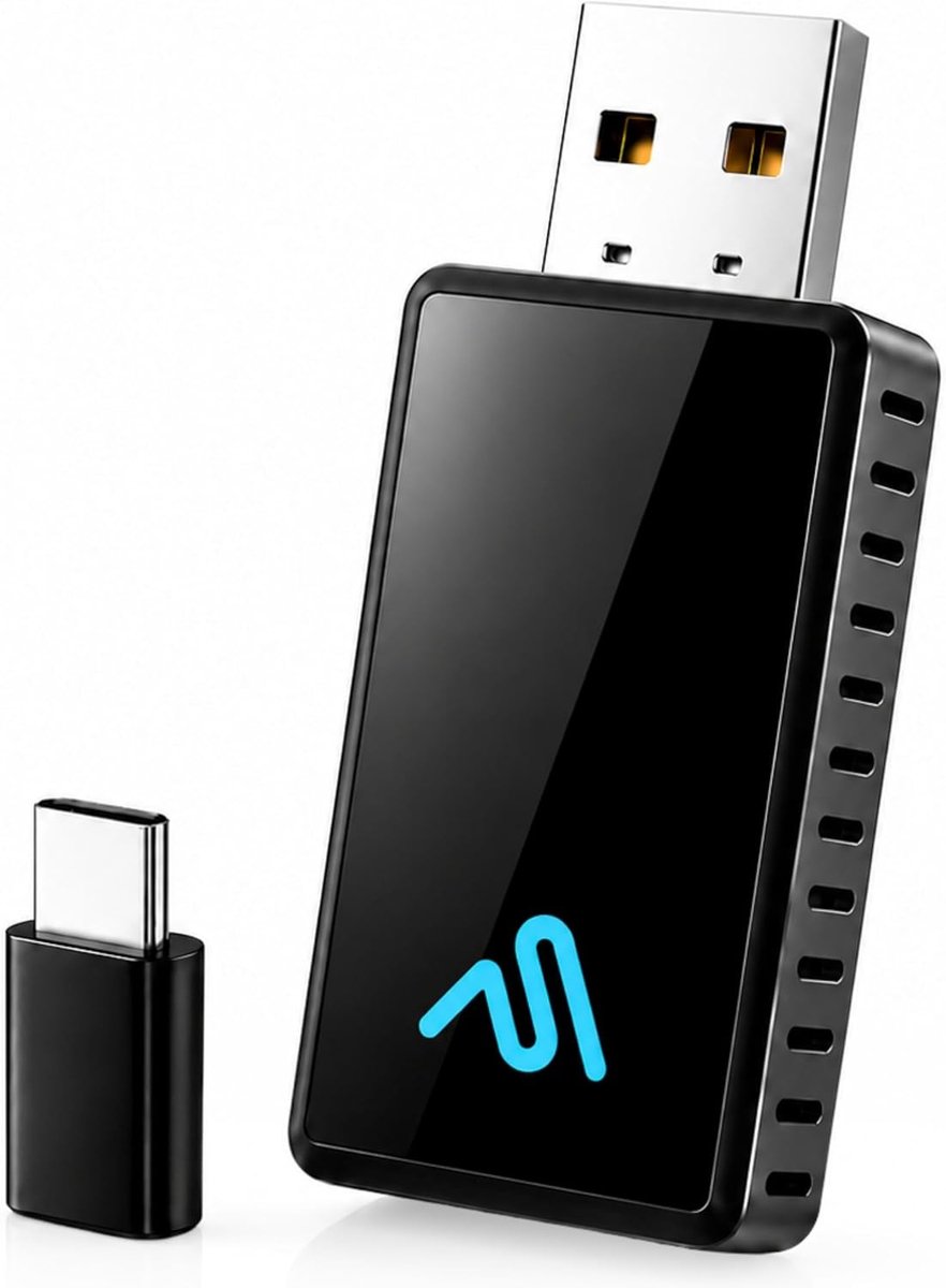 SnelShoppen - Wireless CarPlay & Android Auto Adapter, Draadloze USB Dongle voor iPhone en Android, Plug & Play, Snelle Verbinding, Gemakkelijk Gebrui