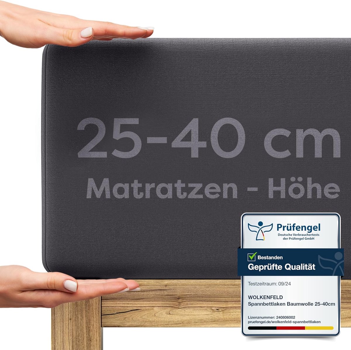 SnelShoppen - Fitted Sheet 200x220 cm, 220x240 cm, Premium Jersey Katoen met 5% Lycra, Kreukvrije Hoeslaken voor Hoge Matrassen tot 40 cm, Ademend en