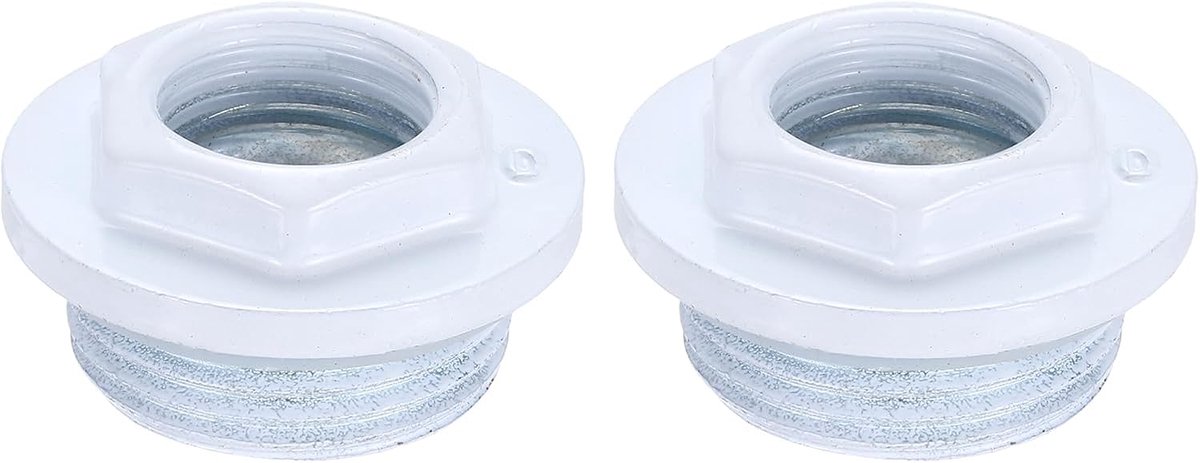 SnelShoppen - Radiator Reducer Bister 1 Inch BSP x 1/2 Inch BSP, Handmatige Radiator Ventiel Stop, Wit, Gietijzer, 2 Pack - Ideaal voor Radiator Onder