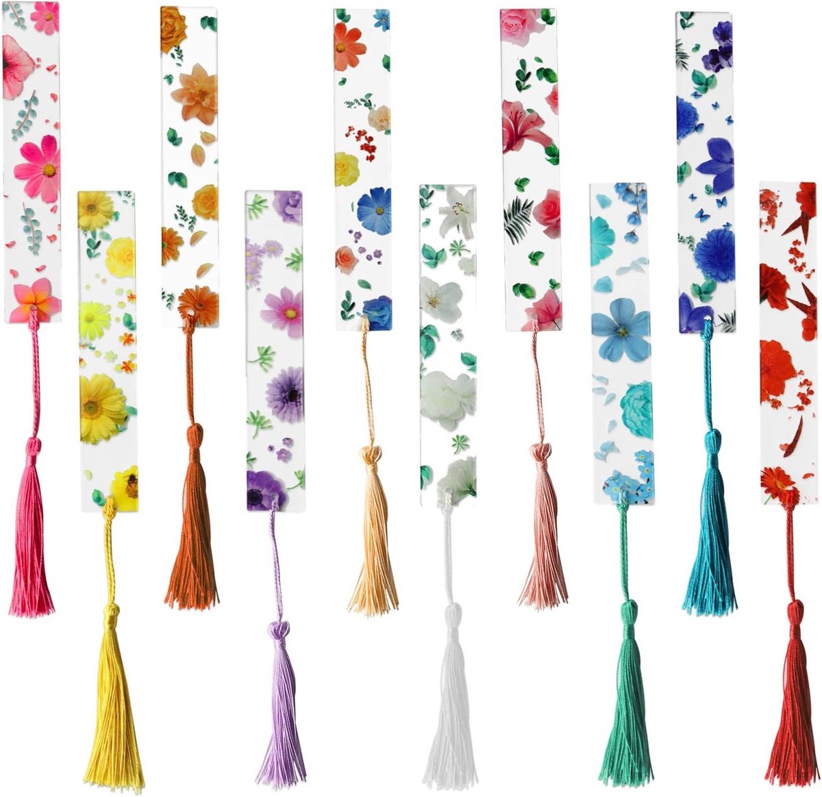 Bloemen Boekmarker van Hars met Borstel - Duidelijke Pagina Markeerder voor Kinderen, Volwassenen en Studenten