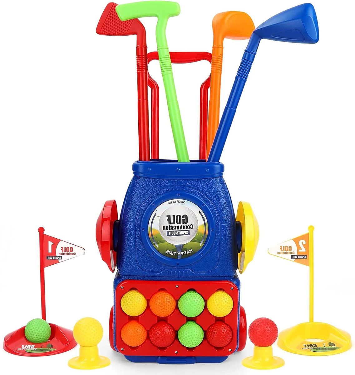 Complete Golf Set voor Peuters met 6 Ballen, 4 Golfclubs en 2 Oefenholes - Tuinspel voor Kinderen van 1-5 Jaar