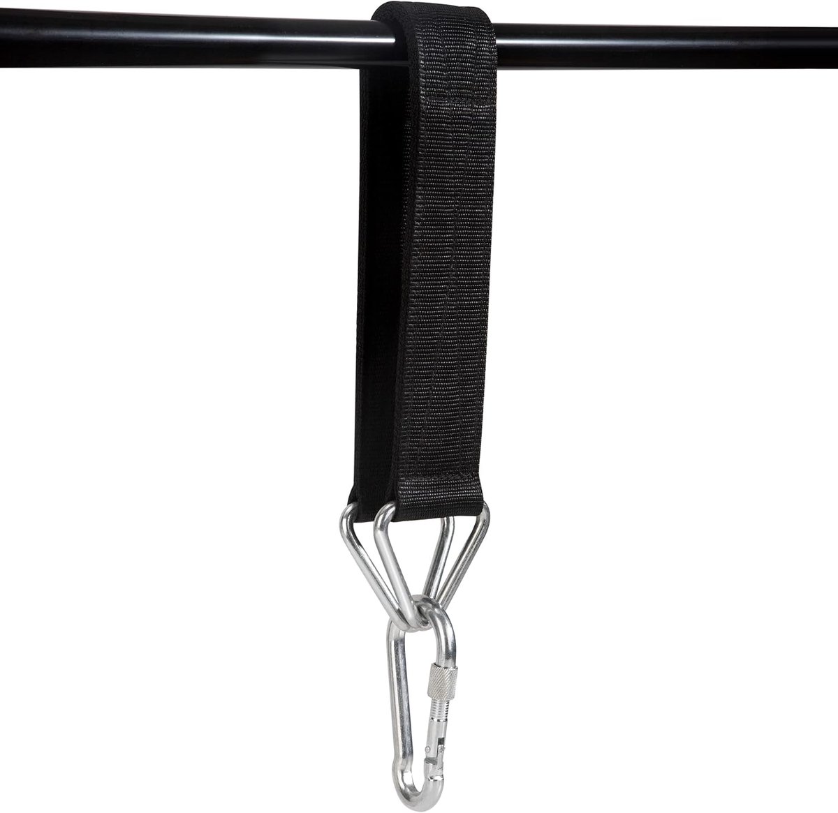 SnelShoppen - Punching Bag Holder - Robuuste Bag Hanger met Nylon Strap en Carabiner - Zwart - Geschikt voor Zware Bokszakken tot 250 kg