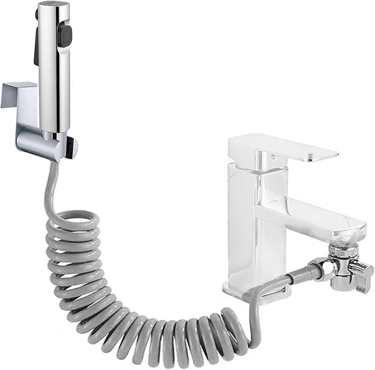SnelShoppen - Handdouche Set voor Bidet met Dubbele Jet Modus, Nozzle van ABS Plastic, Spray Kit voor Baby Kleding, Inclusief Waterkraan Dispenser en