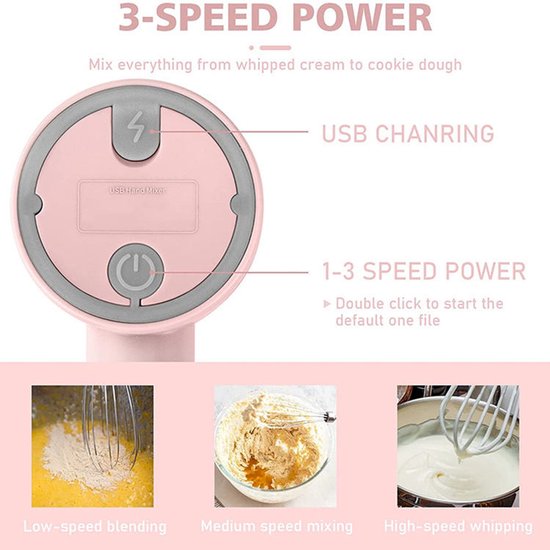 KZQ Draadloze 2-in-1 keukenmixer en knoflookstamper - Handmixer voor bakken en ingrediënten mengen - Compact en krachtig voor thuisgebruik - Groen van kzq — afbeelding 3