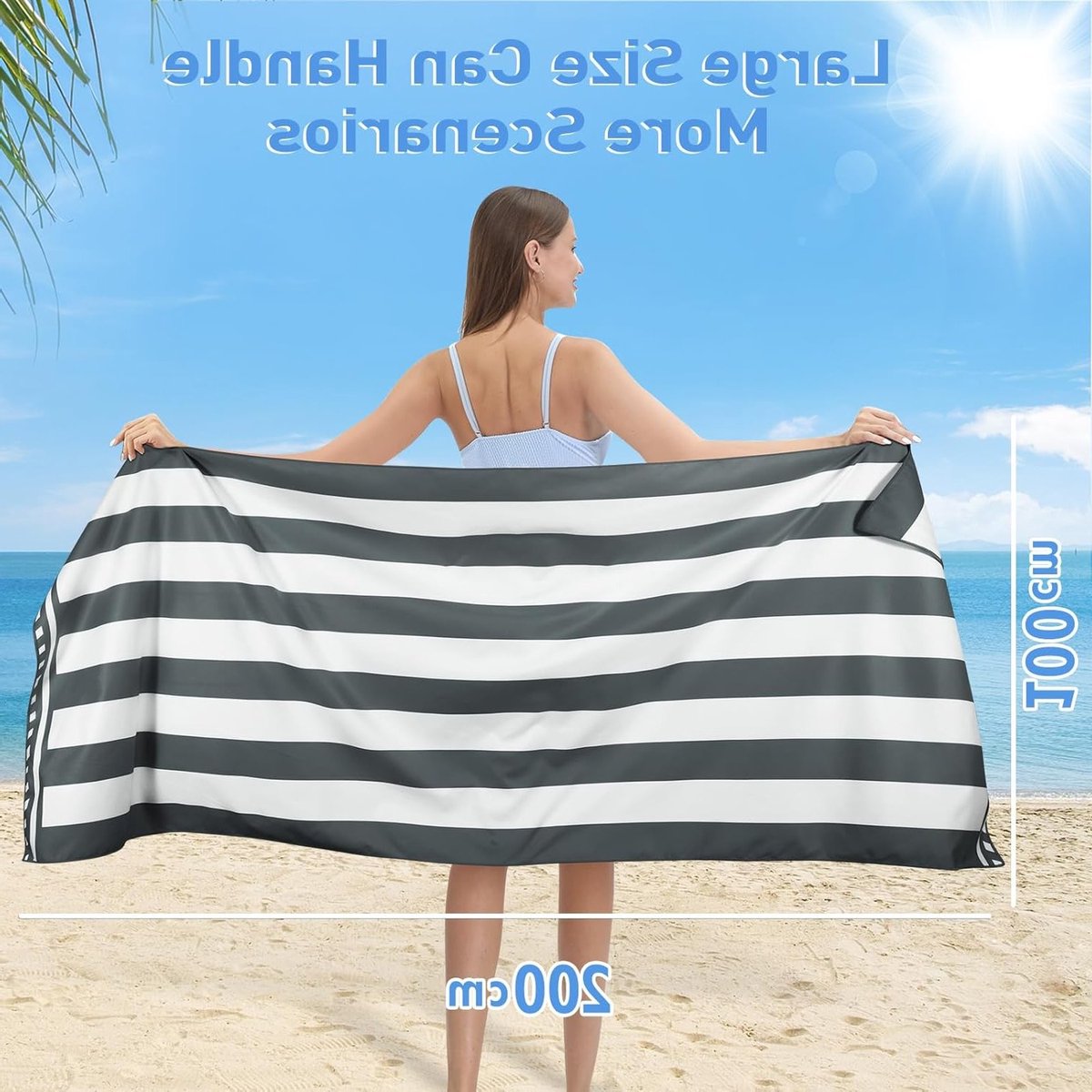 XXL Strandhanddoek 200x100 cm Microvezel Snel Droog Zand Afstotend