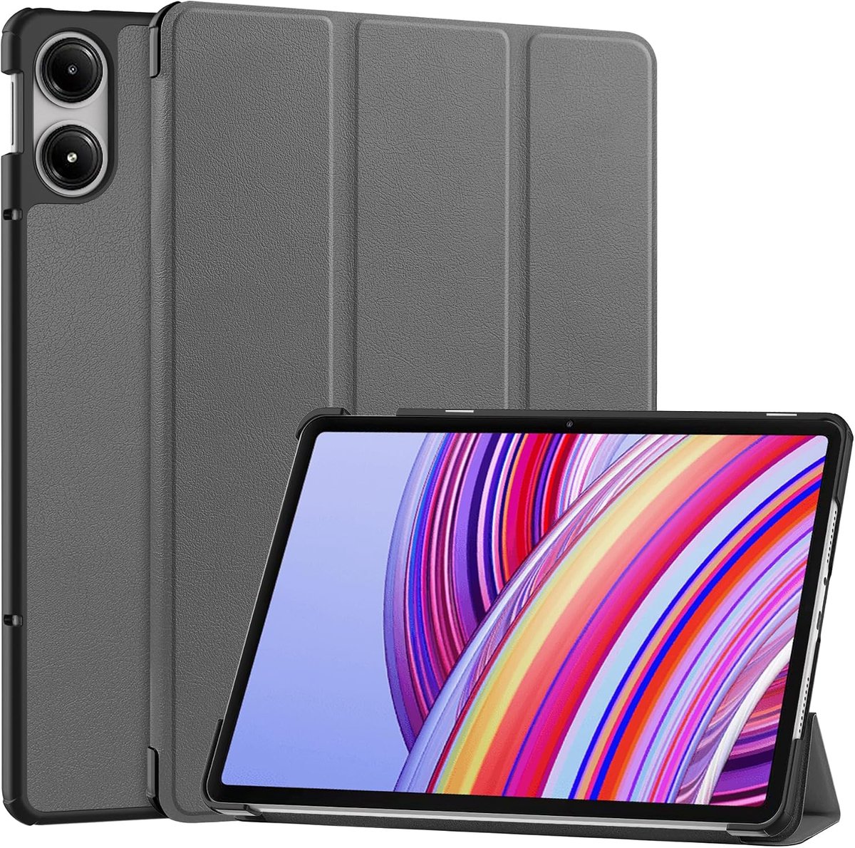 SnelShoppen - Ultra Dunne Beschermcase voor 12.1 inch Tablet, Standfunctie, Magnetische Slimme Cover, Grijs, Voor Redmi Pad Pro 2024