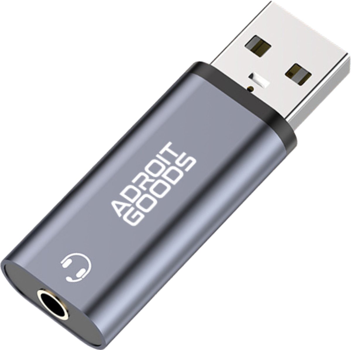 AdroitGoods USB naar 3.5mm Jack Audio Adapter Geluidskaart AUX Converter Headset Microfoon Compact Plug & Play