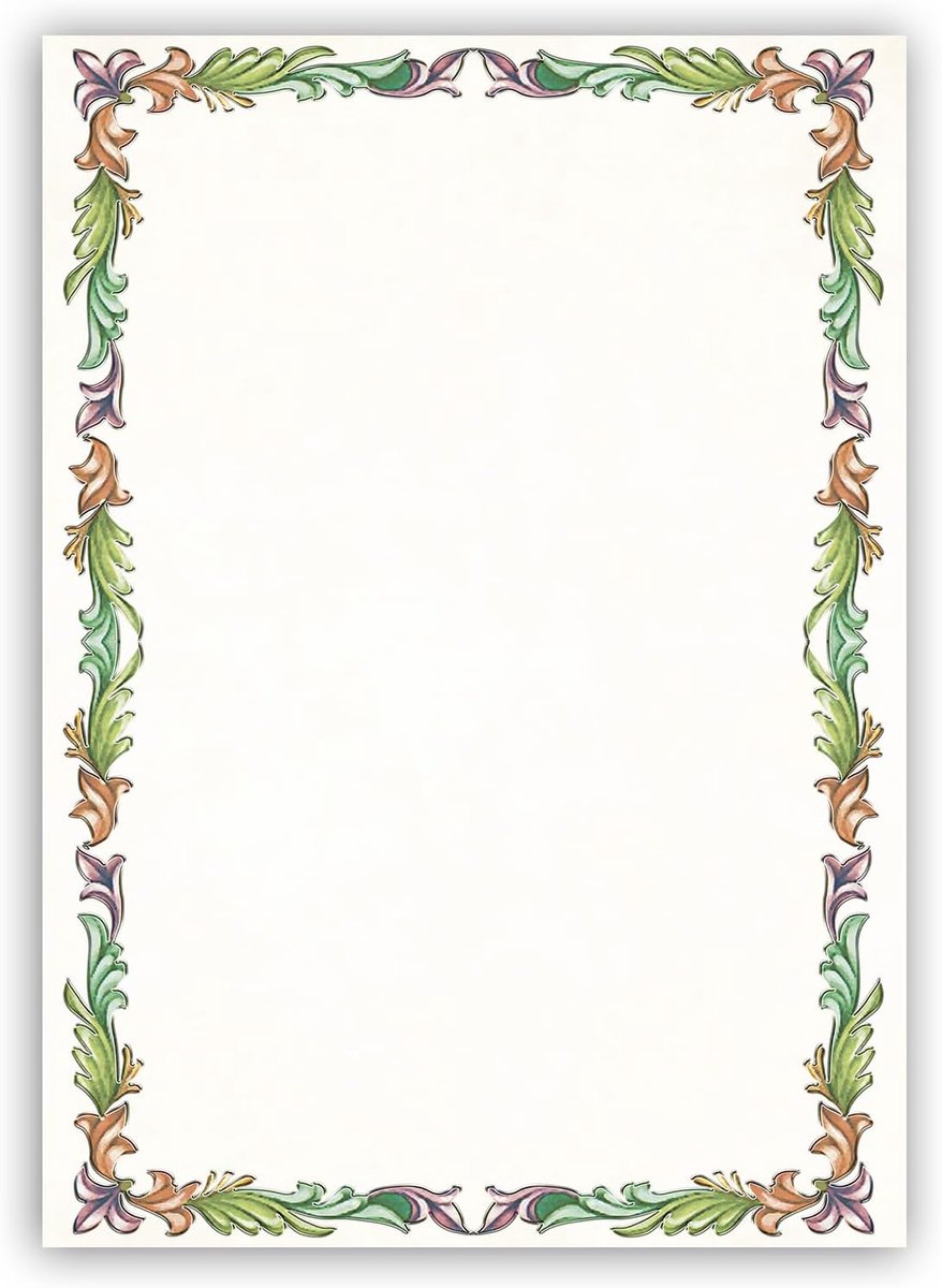 SnelShoppen - Neutraal Diploma Perkamentpapier A4 met Renaissance-Frame - 10 Stuks - Ideaal voor Ceremonies, Diploma's en Bedankjes - Made in Italy