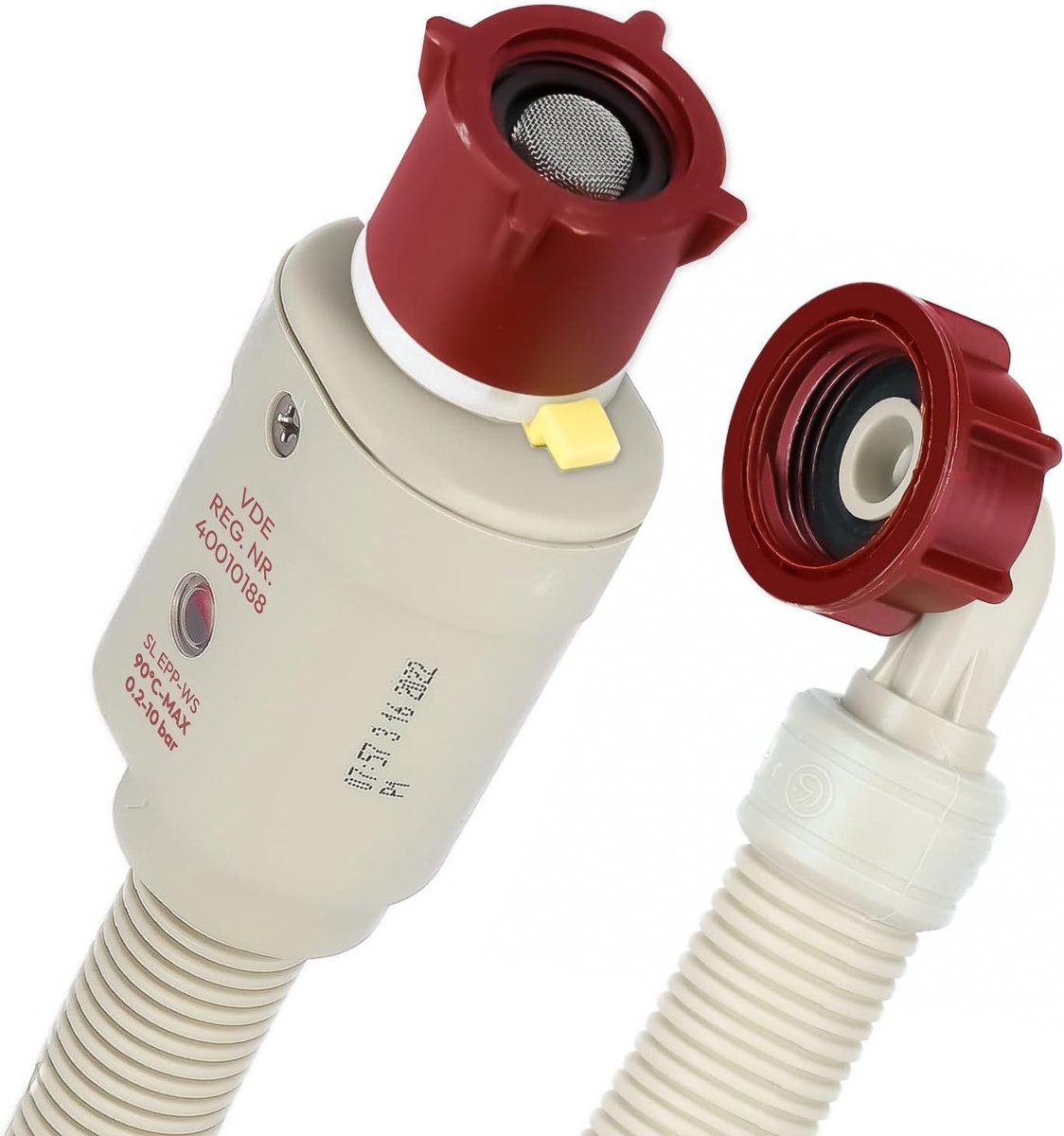 SnelShoppen - Aquastop Slang 1.5 m - 3 m Inlaat Slang met Veiligheidsklep en Vuilfilter voor Wasmachine en Afwasmachine, 3/4 inch, Max 90°C