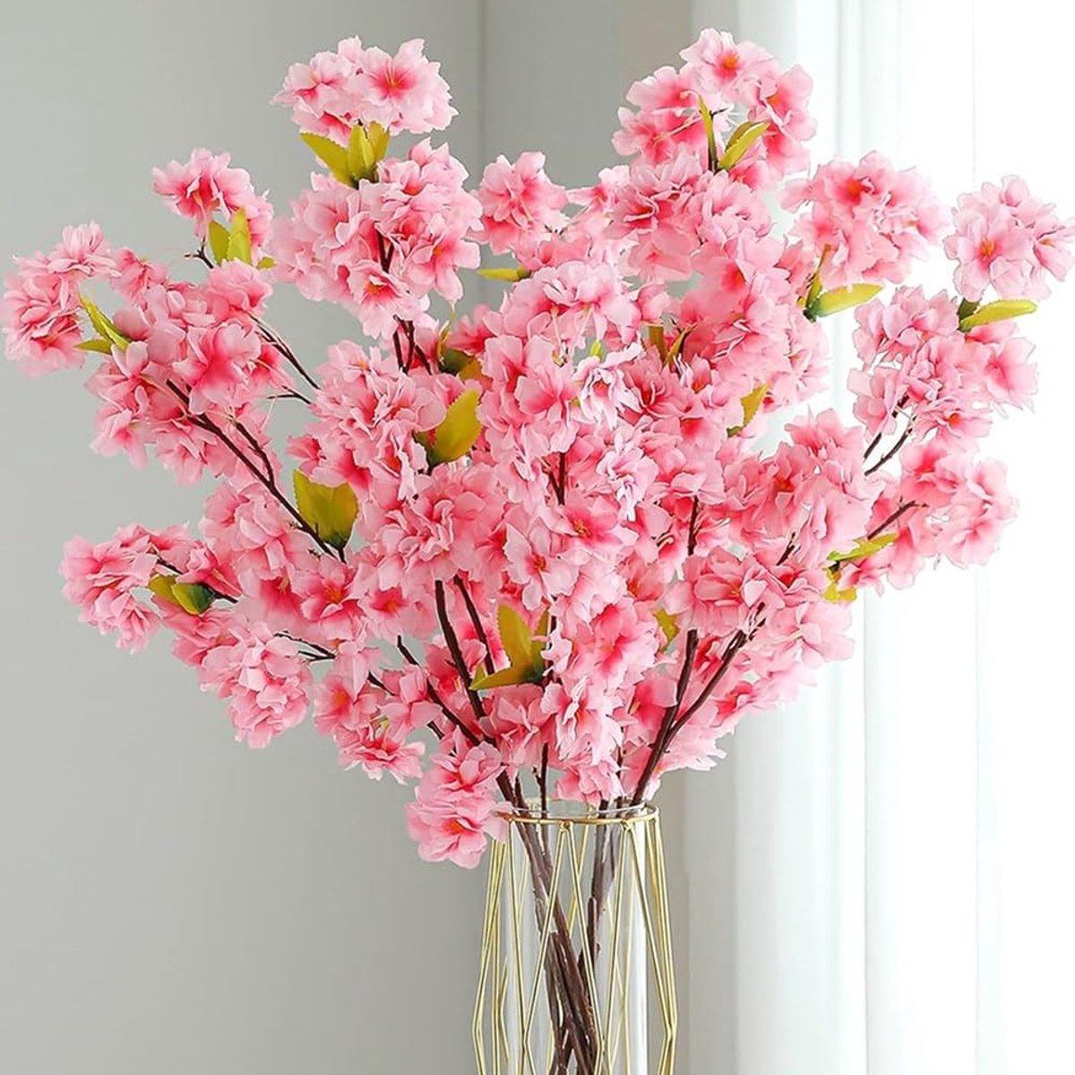 SnelShoppen - 100 cm Kunstbloemen Kersenbloesem Takken Nepp bloemen, 3 stuks Kersenbloesem Decoratie, Hoge Nepp Kersenbloesem Arrangementen voor Bruil