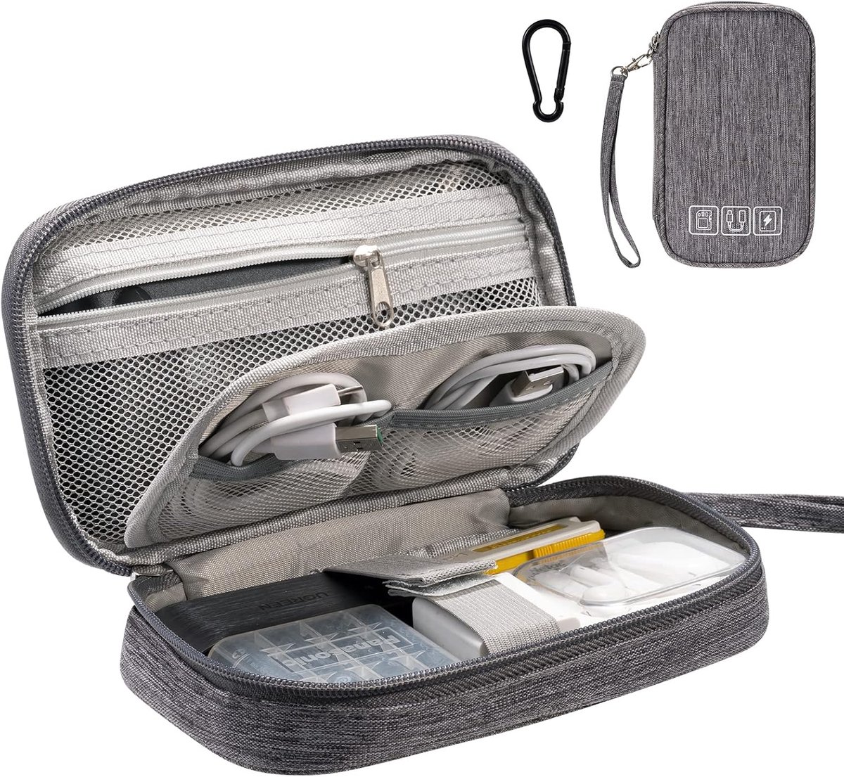 SnelShoppen - OrgaWise Kabeltas, Kabelorganizer, Kabeletui, Elektronica Accessoires-Organizer, Universele Tas voor Mobiele Telefoon, Oplaadkabel, Powe