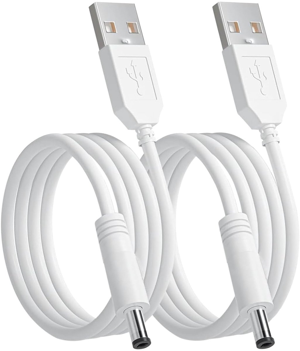 Orivio - USB Oplaadkabel voor Tandenborstel en Gezichtsreiniging - Wit - 2-Pack