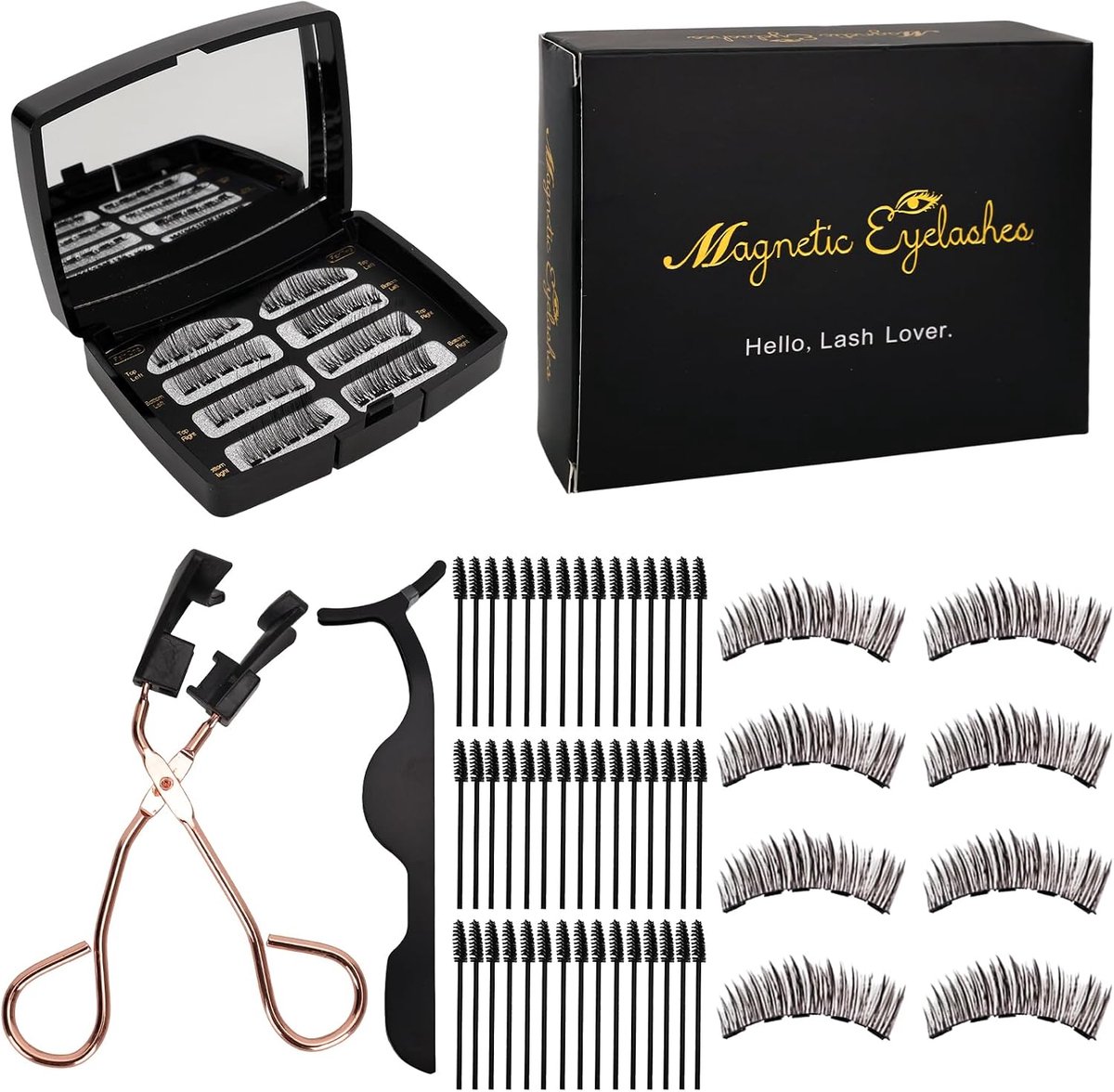 SnelShoppen - Magnetische Wimperset met Applicator - Lijmvrije Nepwimpers met 50 Borsteltjes - Ideaal voor Feest en Dagelijks Gebruik
