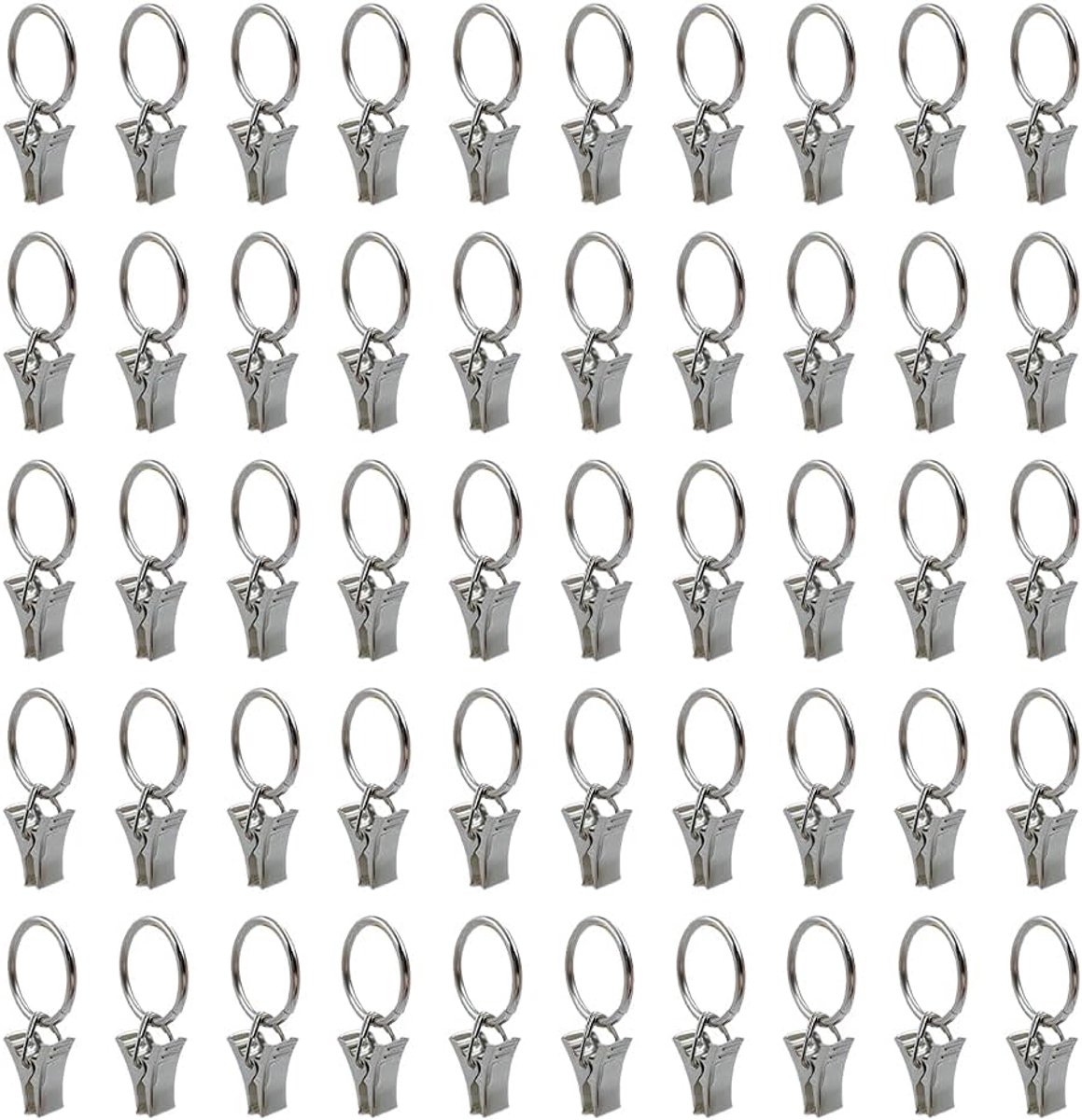SnelShoppen - 50 Stuks Ronde Gordijn Clips, Rolgordijn Ring Clips, Voor Alle Soorten Raamdecoratie, Gemakkelijk te Installeren, Geschikt voor Huiskame