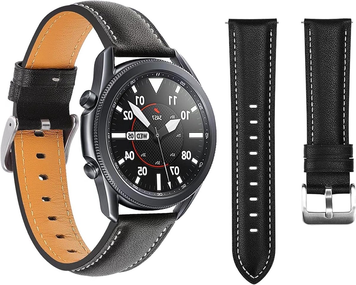 Hoge kwaliteit leren horlogeband voor 22 mm smartwatch, vervangingsband voor Galaxy Watch 3 en Gear S3, comfortabel en stijlvol voor mannen en vrouwen