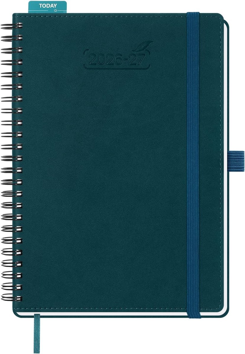 SnelShoppen - BEZEND Kalender 2026 2027 Weekplanner A5 21x14.8 cm, 18-maand Pocket Kalender Juli 2026 - Dec 2027, PU Lederen Softcover Boek met Penhou