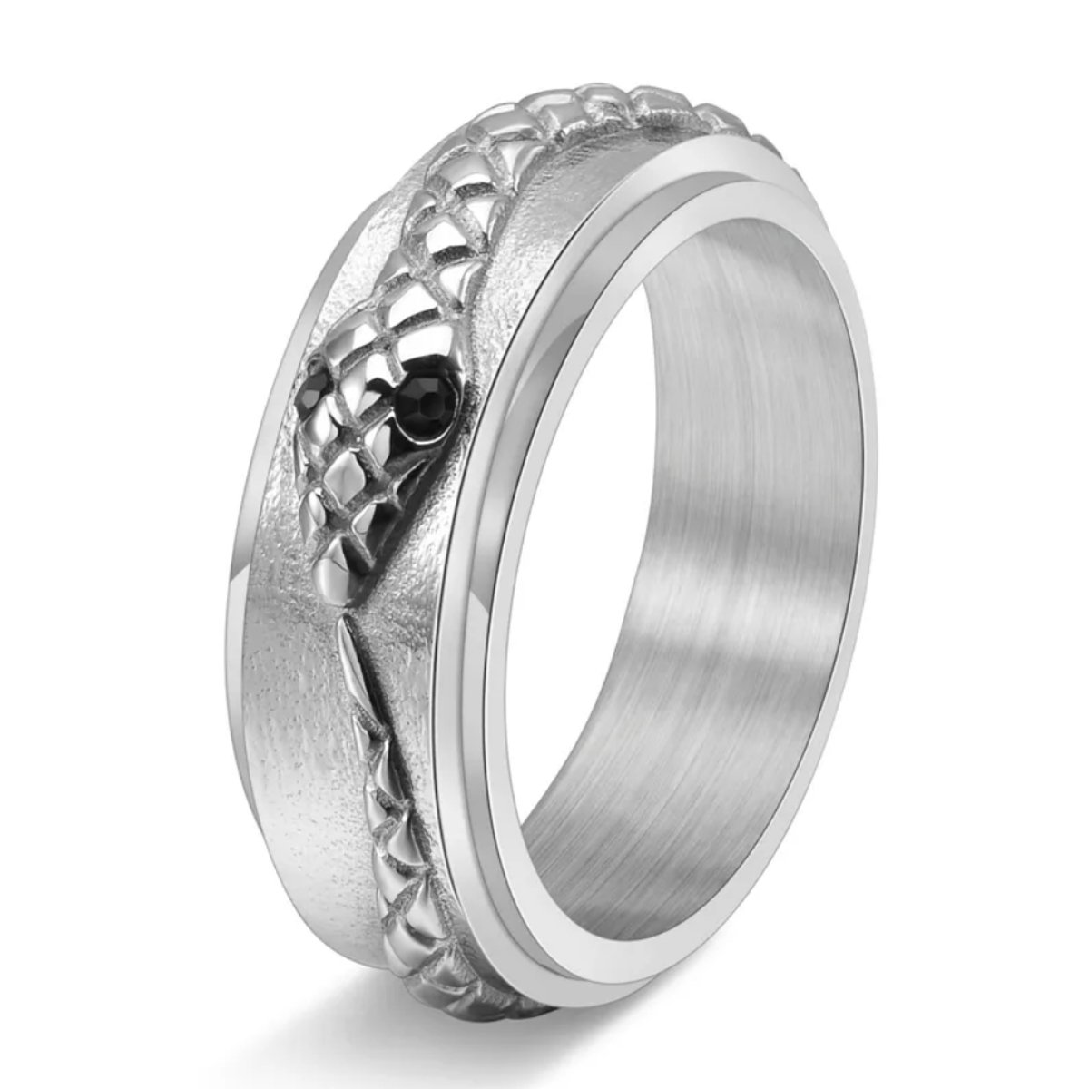 Anxiety Ring - (Slang) - Stress Ring - Fidget Ring - Anxiety Ring For Finger - Draaibare Ring - Spinning Ring - Spinner Ring - Zilverkleurig RVS - (20.75 mm / maat 65)