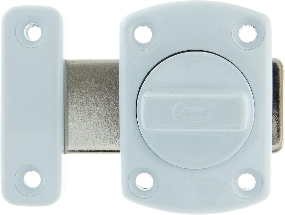 SnelShoppen - Opbouwsluiting 30 x 42 mm voor houten deuren, veiligheidsluiting met draaicilinder, glanzend zilver, ideaal voor badkamer, slaapkamer, k