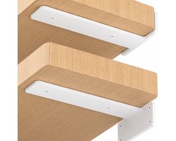 BOTC Plankdragers - 15cm - Plankhouder - Verdikt: 0.5 cm - 2 stuks - incl. bevestigingsmateriaal + schroefbit - Wit