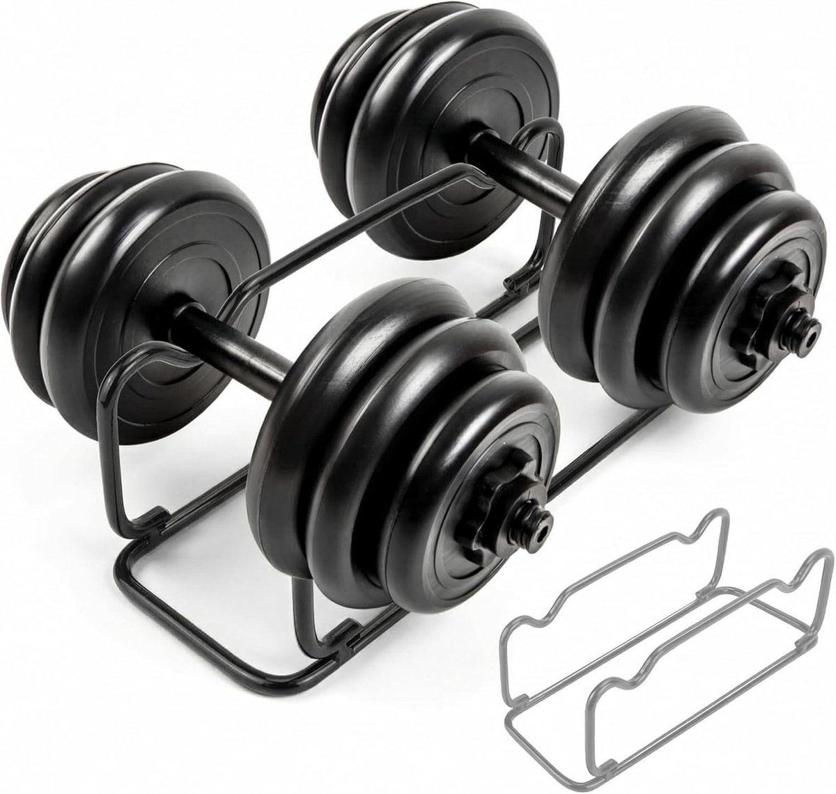 Thijox - Halterstandaard 1-delig, Halterrek, Halterhouder, Compact 30x11x10cm, Zwart, Ideaal voor Thuis Gym en Fitness, Duurzaam en Stevig