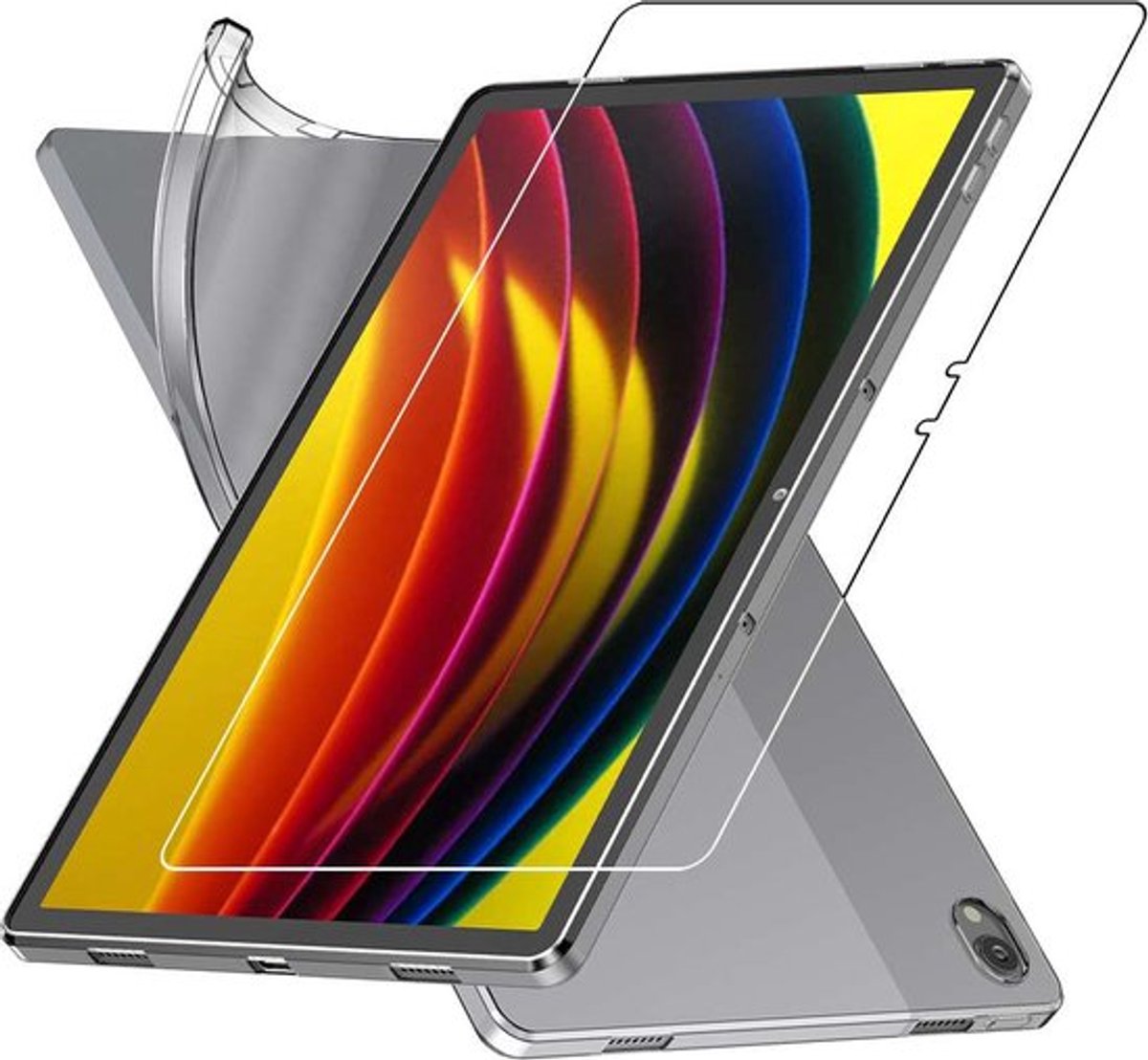 ebestStar - Hoes geschikt voor Lenovo Tab P11, P11 Plus, Back Cover, Beschermhoes anti-luchtbellen hoesje, Transparant + Gehard Glas