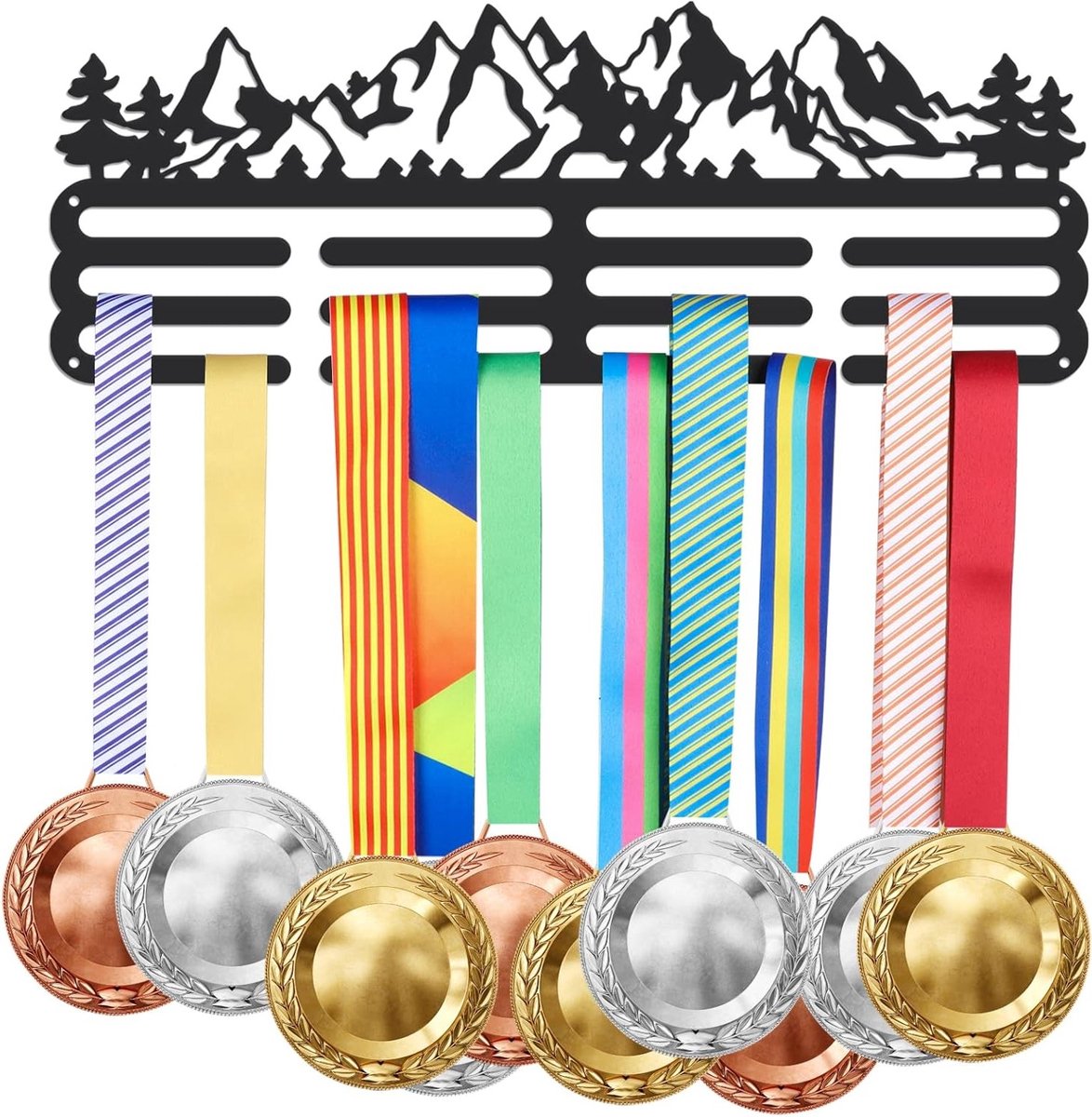Mountain Forest Medaillehouder voor Sportprijzen, Wandmontage, Perfecte Cadeau voor Atleten en Kinderen, Ruimtebesparend en Stijlvol Design