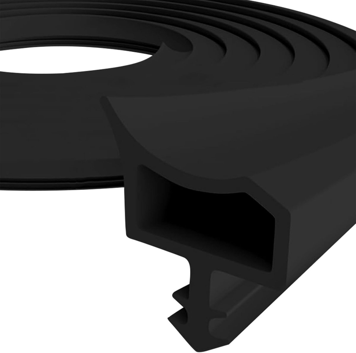 SnelShoppen - Deurafdichting voor Kamers, Zelfklevend Rubber, 15m, Zwart, Perfecte Pasvorm 4mm Sleufbreedte, 7mm Sleufdiepte, 12mm Vouwhoogte, Waterdi