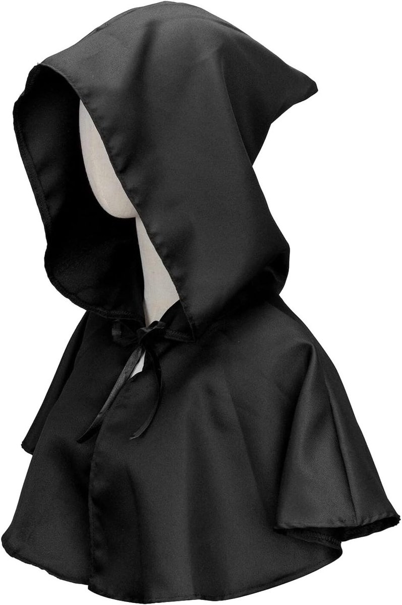 Unisex Middeleeuwse Badjas met Kap - Korte Cape voor Halloween, Cosplay en Feestkleding