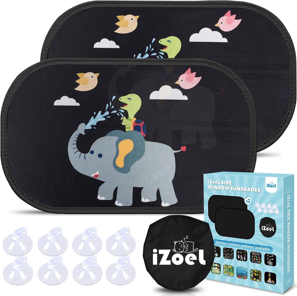 SnelShoppen - Auto Zonnescherm voor Kinderen - iZoeL Baby Autozonnescherm - UV Bescherming - Verstelbaar - Makkelijk te Installeren - Kids Zonbescherm