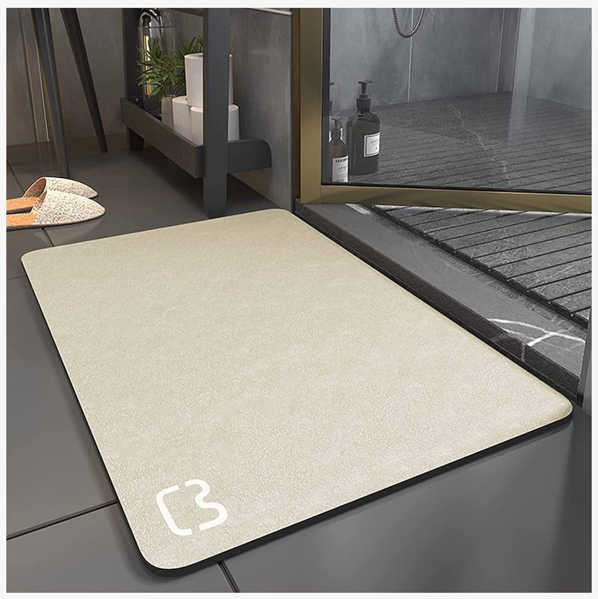 SnelShoppen - Badmat, Antislip, Super Absorberend, Diatomiet, Badkamer Mat, Microfiber, Zacht, Sneldrogend, Douche, Badkuip, 60x40 cm