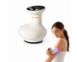 4-in-1 Cellulite Massage Apparaat - Elektrisch Cupping Apparaat met Warmtefunctie en LED Licht - 12 Zuigstanden & 7 Warmtestanden - Lichaamsmassage voor Buik, Benen, Armen en Taille - USB-C Opladen