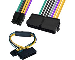 ATX PSU Power Supply Adapter Kabel 24 Pin naar 8 Pin voor DELL Optiplex Moederborden 30cm 18AWG, Geschikt voor 3020, 7020 en 9020